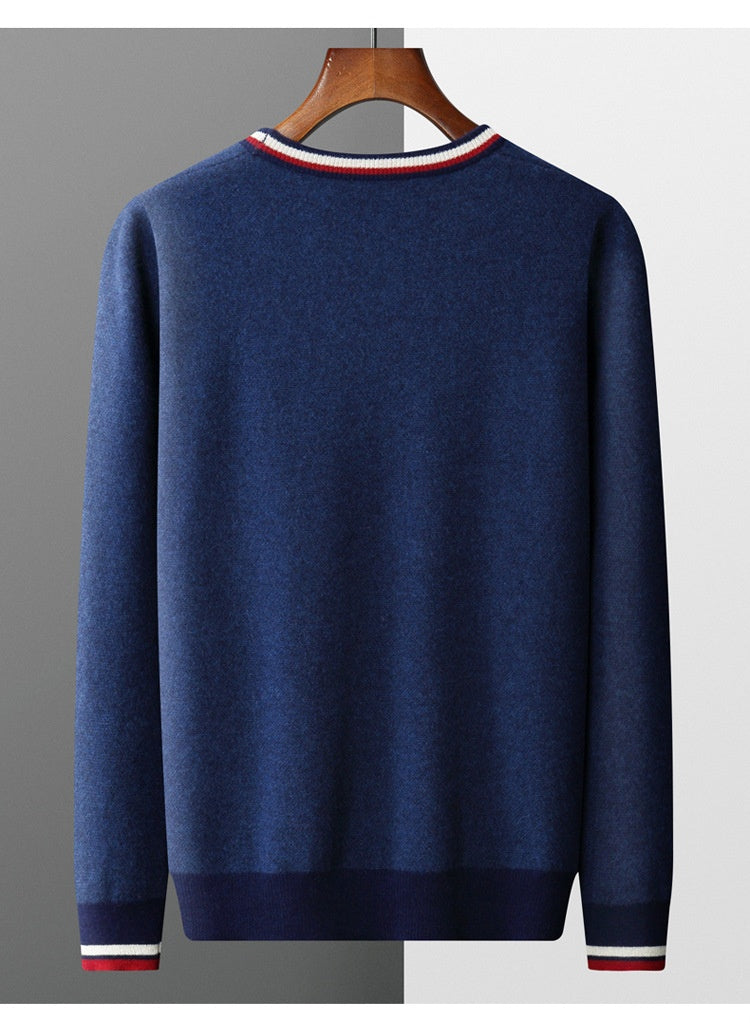 Herren Strickjacke mit Farbkontrast-Streifen