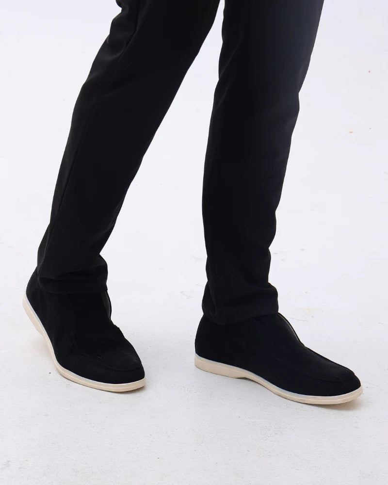 High-Cut Suede Loafers