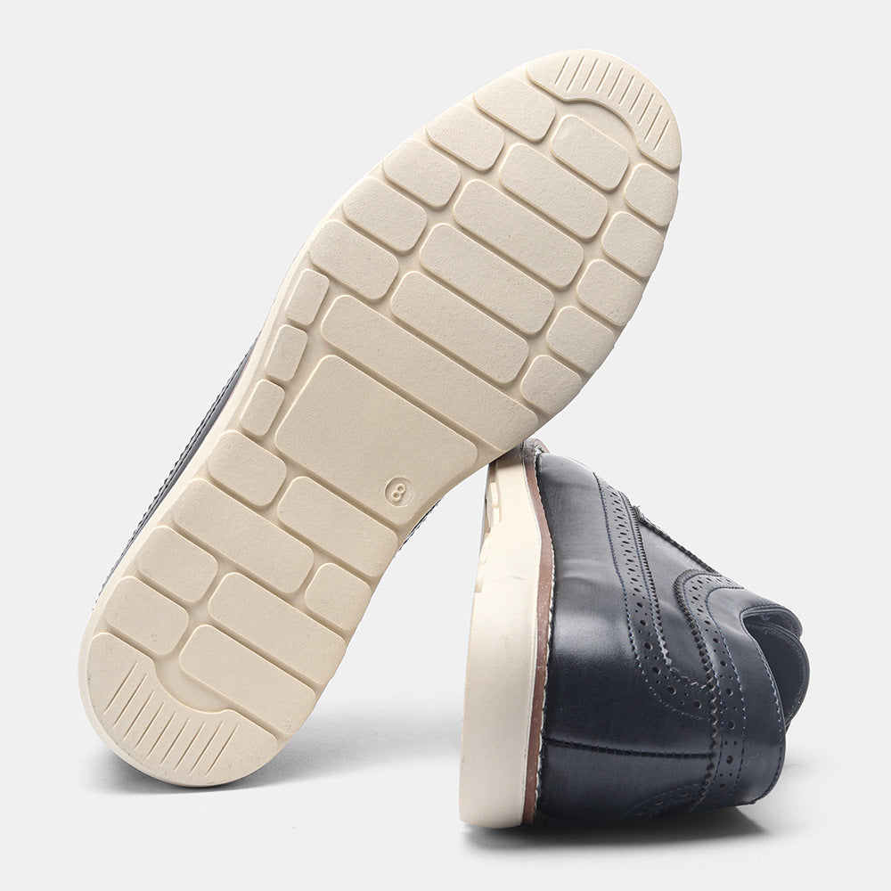 Klassische Leder Brogue Sneaker – Leicht & Bequem