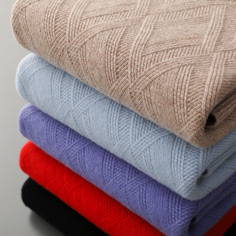 Wollpullover mit Halbrollkragen