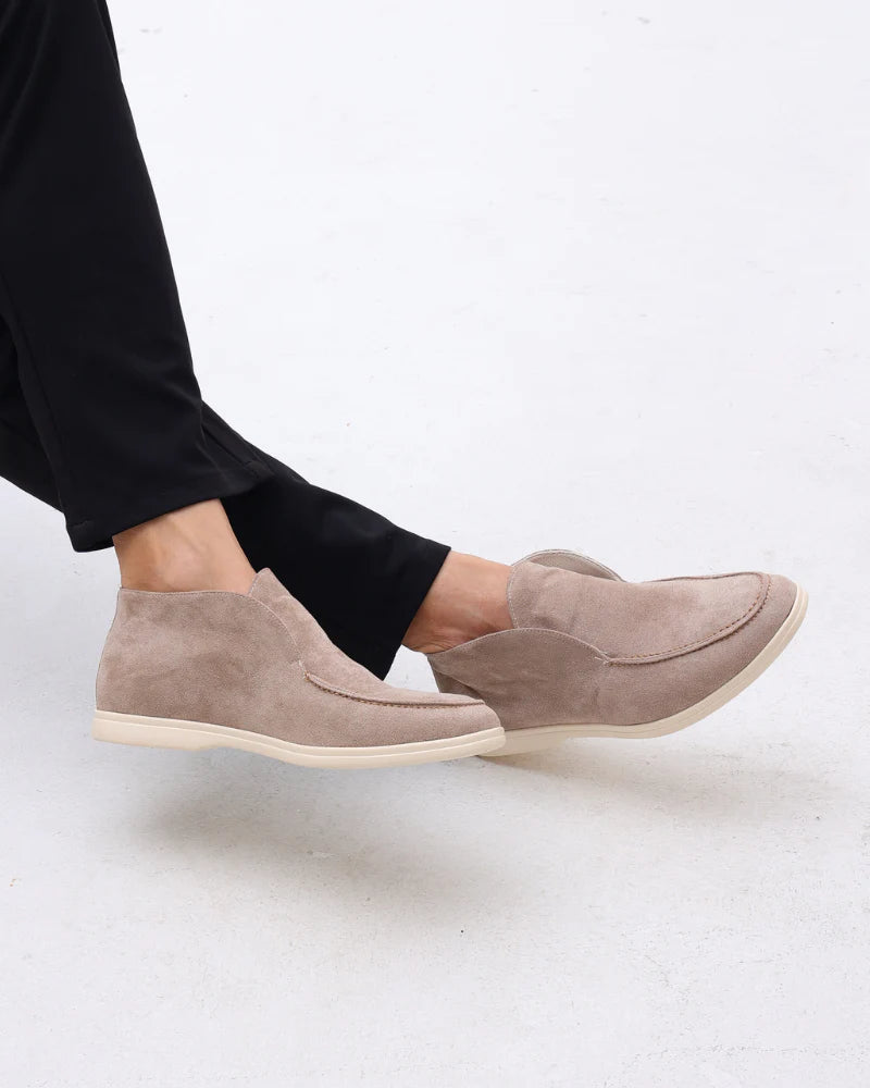 High-Cut Suede Loafers