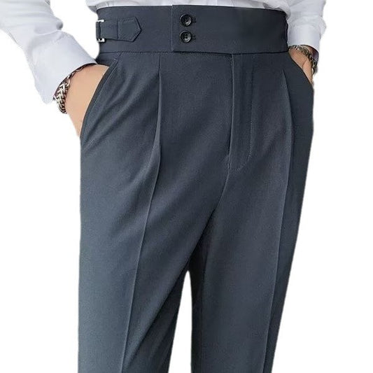UrbanStoff | Herren Retro High-Waist Gerade Hose