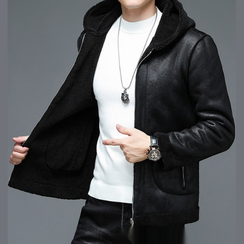 Wendbare Lammwoll-Fleecejacke