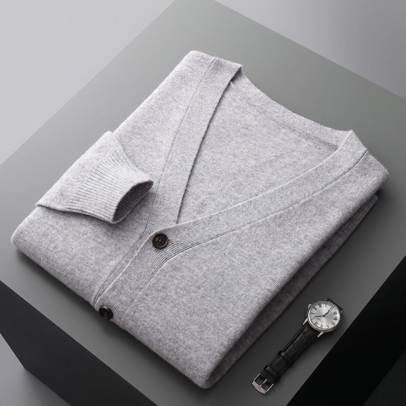 UrbanStoff | Woll-Cardigan mit V-Ausschnitt