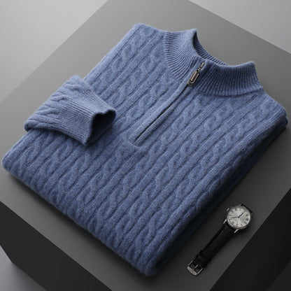 Kaschmirweicher Wollpullover mit Stehkragen
