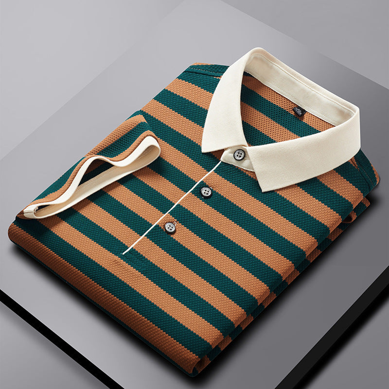 UrbanStoff | Herren Gestreiftes Poloshirt – Kurzarm