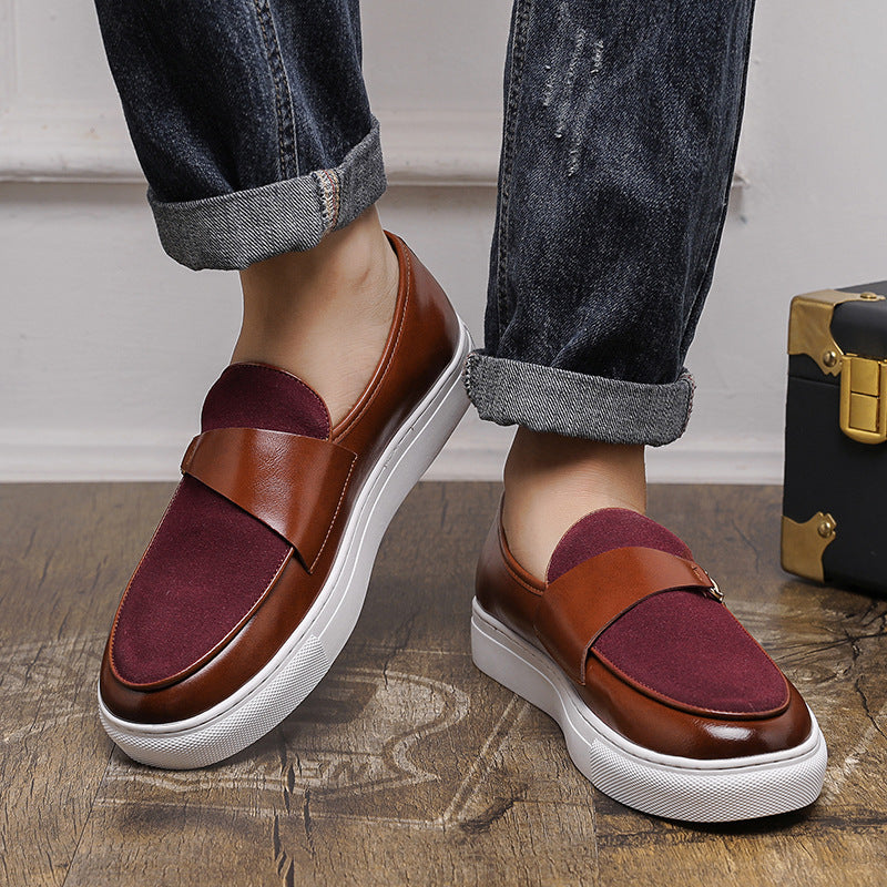 Herren Slip-On Leder Freizeitslipper