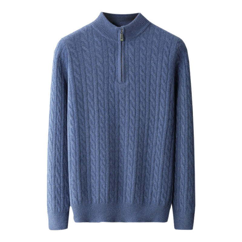 Kaschmirweicher Wollpullover mit Stehkragen