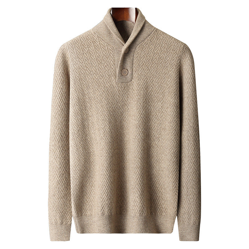 UrbanStoff | Herren Kaschmirpullover mit Reverskragen