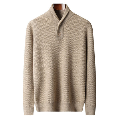 UrbanStoff | Herren Kaschmirpullover mit Reverskragen