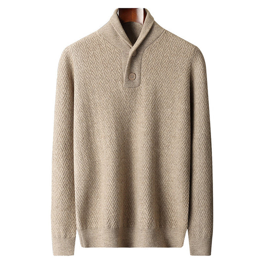UrbanStoff | Herren Kaschmirpullover mit Reverskragen