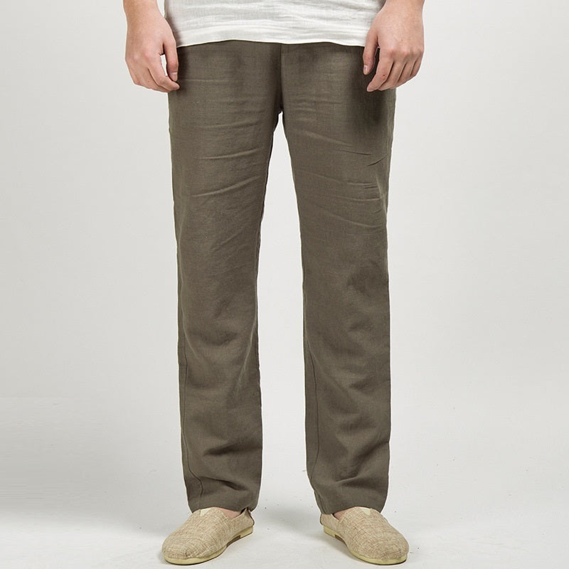 Herren Leinen Freizeithose