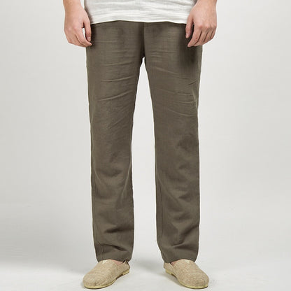 Herren Leinen Freizeithose