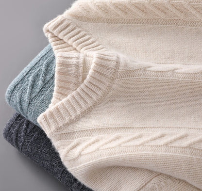 UrbanStoff | Reiner Wollpullover mit Rundhals