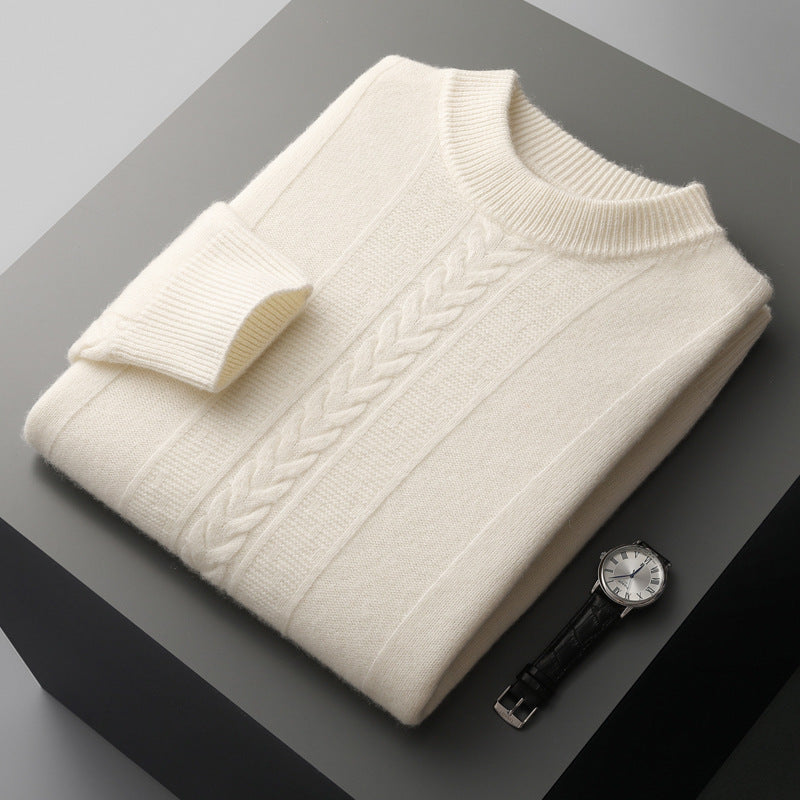 Halbkragen-Kaschmirpullover Herren Langarm