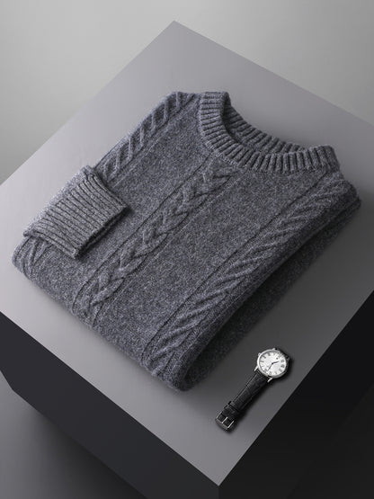 UrbanStoff | Reiner Wollpullover mit Rundhals