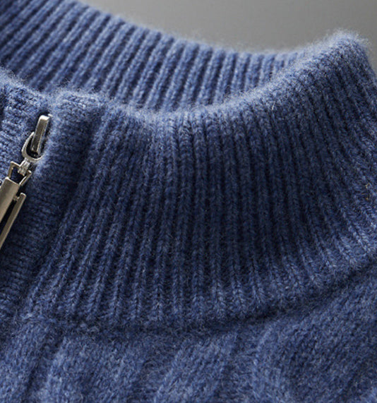 Kaschmirweicher Wollpullover mit Stehkragen