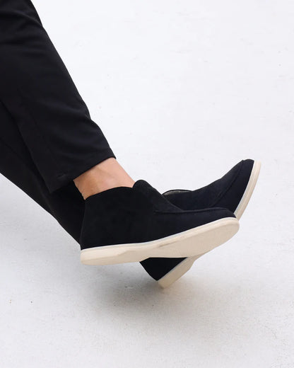 High-Cut Suede Loafers