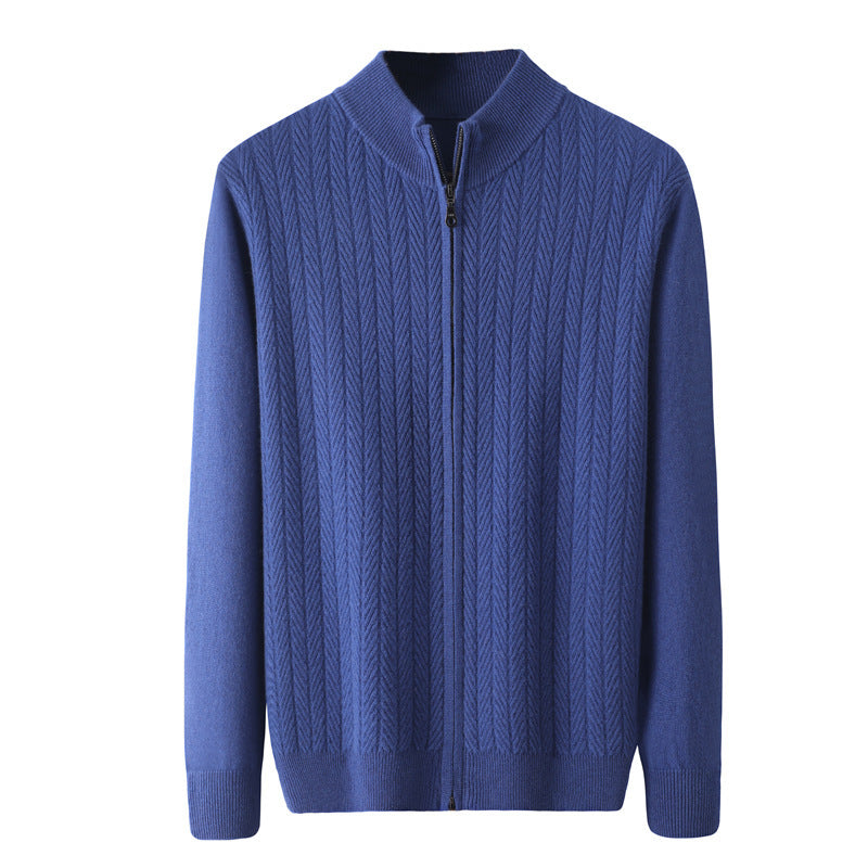 Strickjacke mit Reißverschluss und verdrehtem Strick