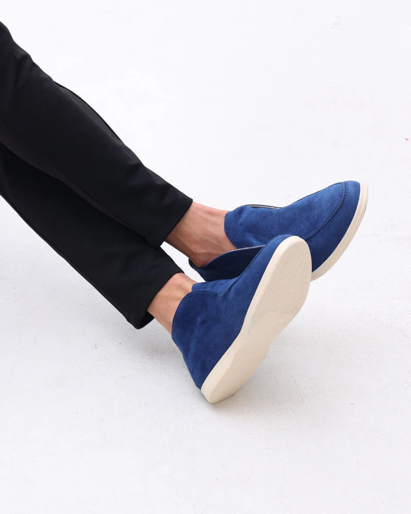 High-Cut Suede Loafers