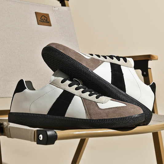 Retro-Sneaker aus Canvas und Leder
