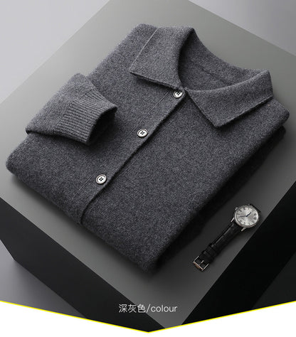 Polokragen Woll-Cardigan
