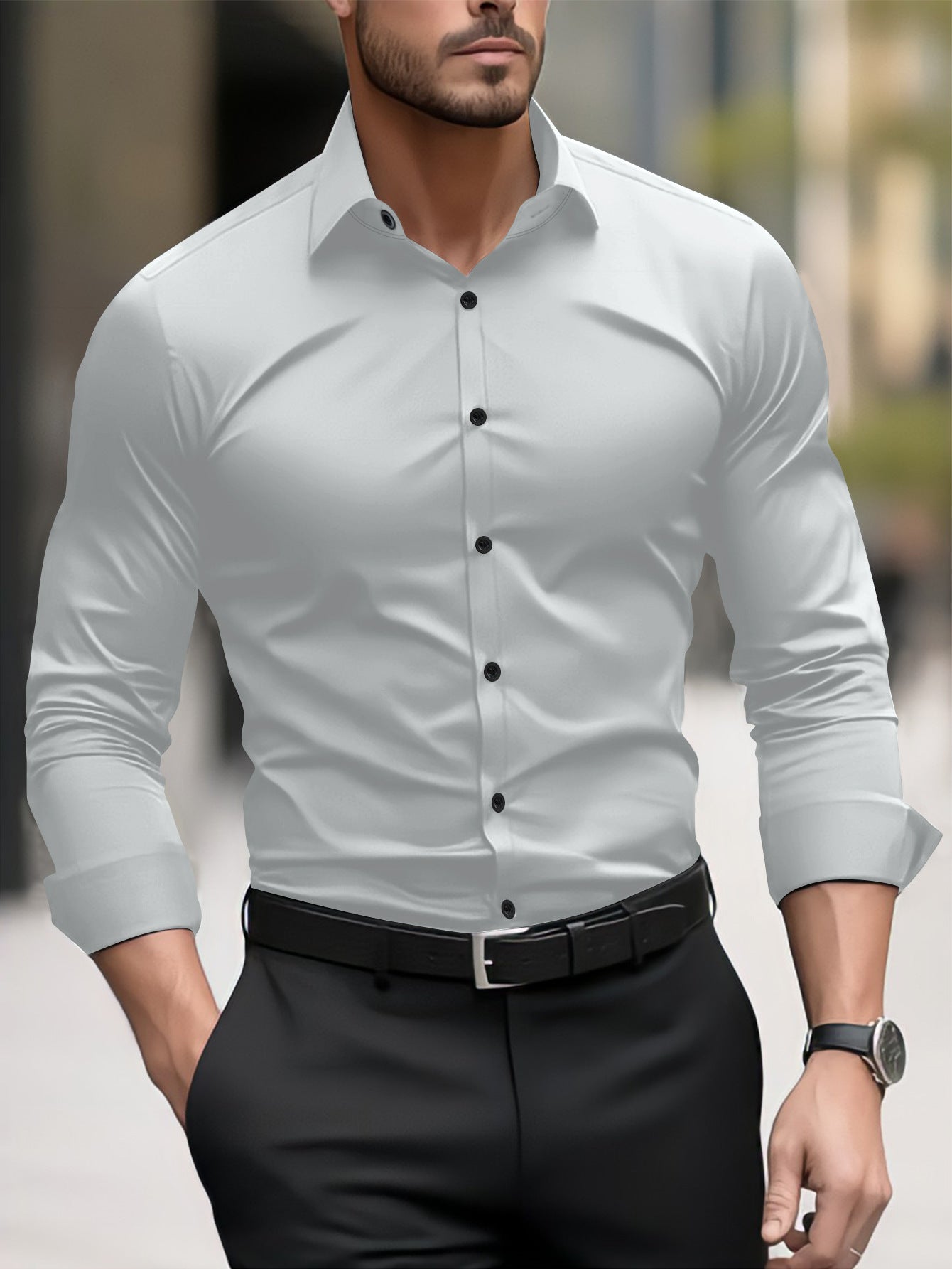 UrbanStoff | Langarm Business Casual Hemd