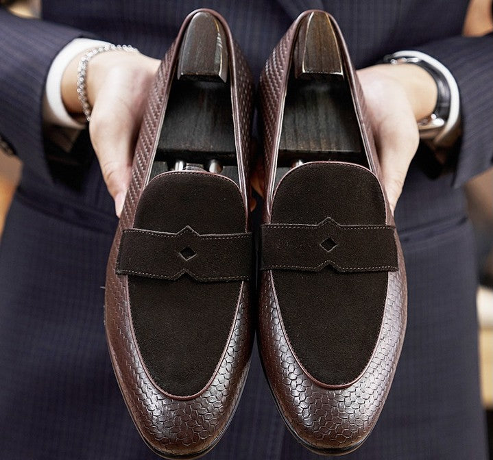 Lederloafer mit Struktur