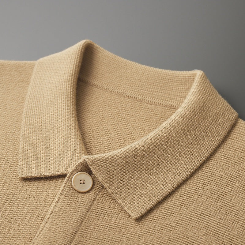 Polokragen Woll-Cardigan