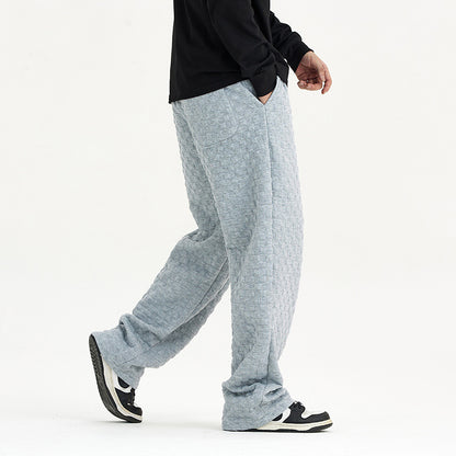 Locker geschnittene Karierte Strickhose