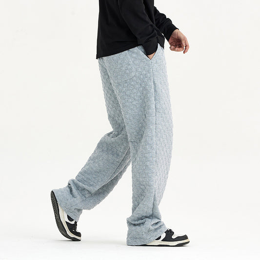 Locker geschnittene Karierte Strickhose