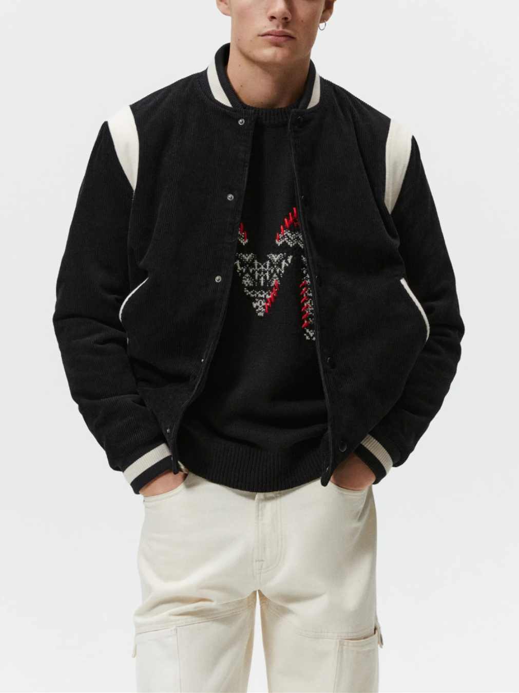 Cordjacke im Baseball-Stil