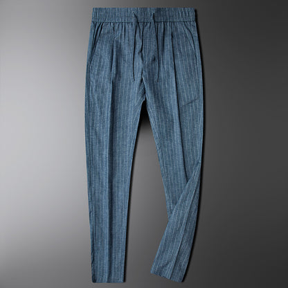 UrbanStoff | Leinenhose mit Streifen