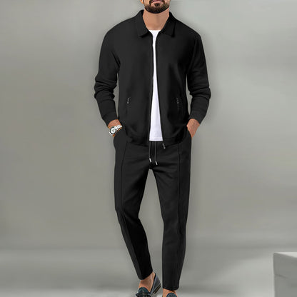 Slim-Fit Reißverschluss-Cardigan Anzug