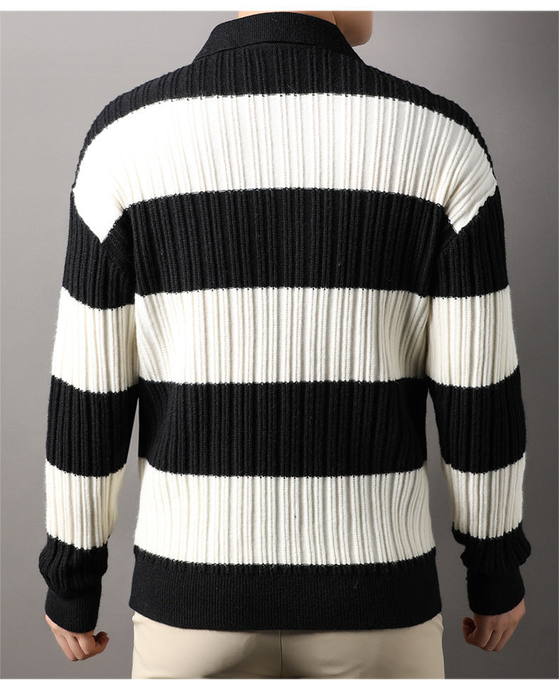 UrbanStoff | Gestreiftes Lockeres Langarmshirt