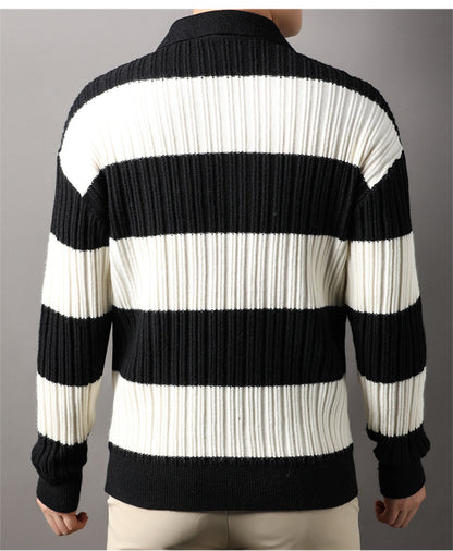 UrbanStoff | Gestreiftes Lockeres Langarmshirt