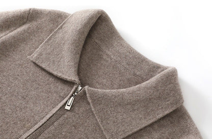 UrbanStoff | Kaschmir Strickmantel mit Reißverschluss