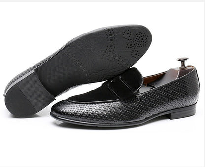 Lederloafer mit Struktur