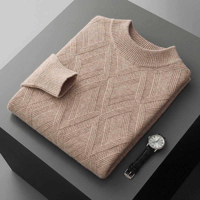 Wollpullover mit Halbrollkragen