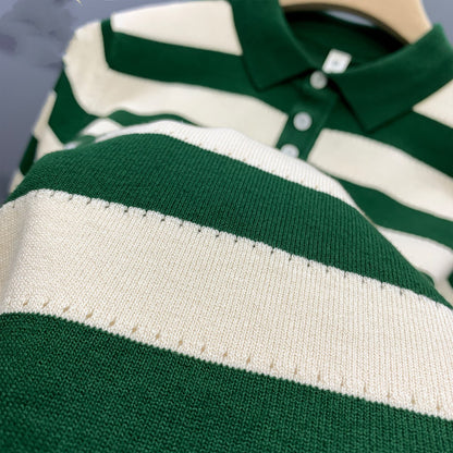 UrbanStoff | Gestreiftes Eisseide-Poloshirt