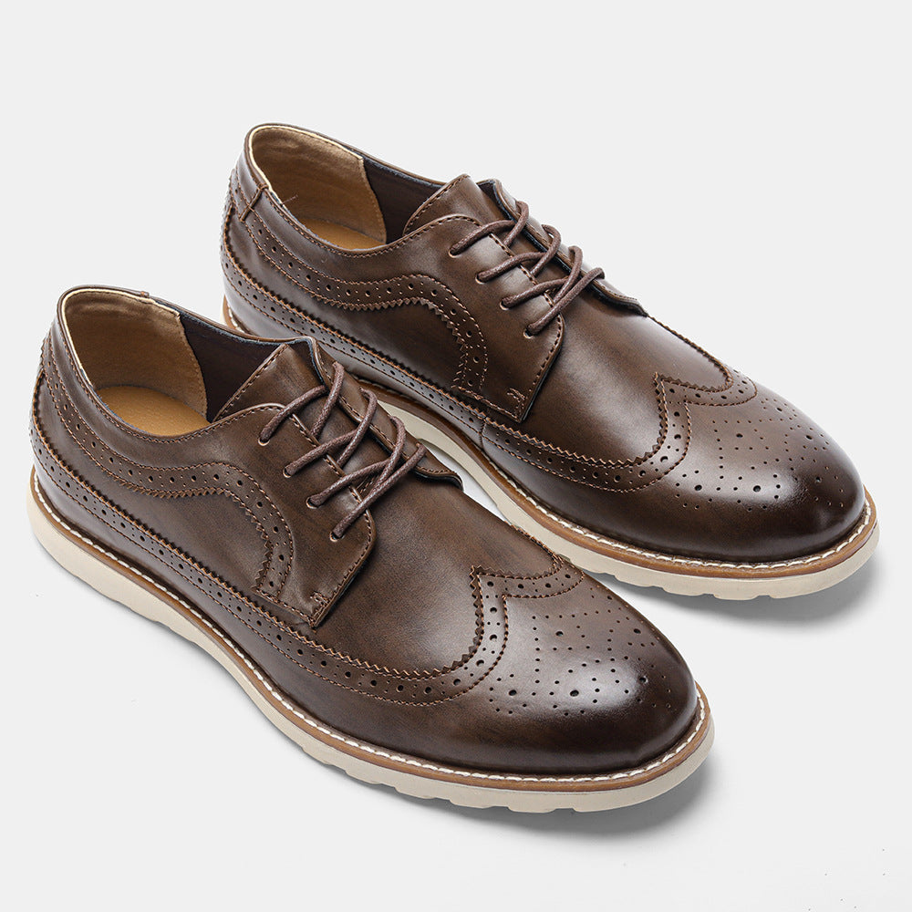 Klassische Leder Brogue Sneaker – Leicht & Bequem