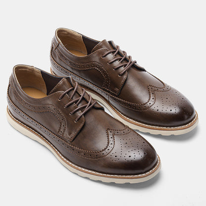 Klassische Leder Brogue Sneaker – Leicht & Bequem