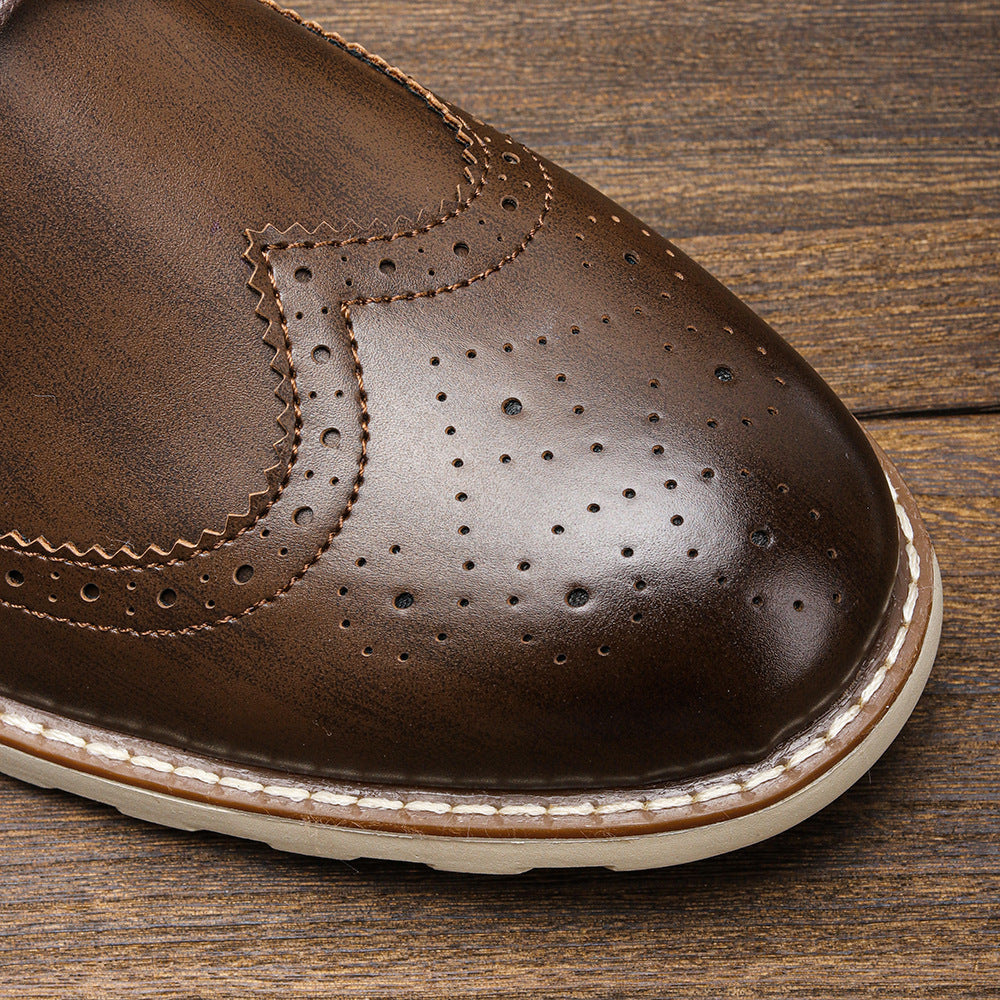 Klassische Leder Brogue Sneaker – Leicht & Bequem