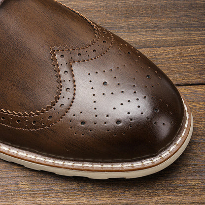 Klassische Leder Brogue Sneaker – Leicht & Bequem