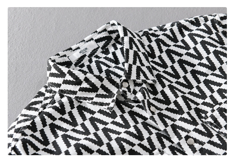 UrbanStoff | Bedrucktes Freizeit Hemd Langarm