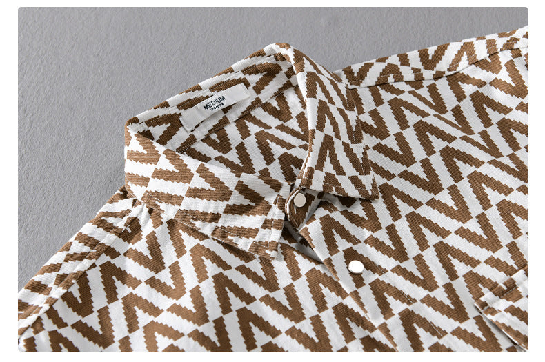 UrbanStoff | Bedrucktes Freizeit Hemd Langarm