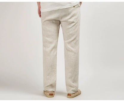 Herren Leinen Freizeithose