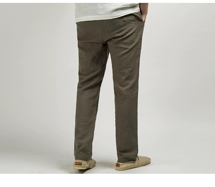 Herren Leinen Freizeithose