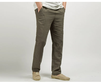 Herren Leinen Freizeithose