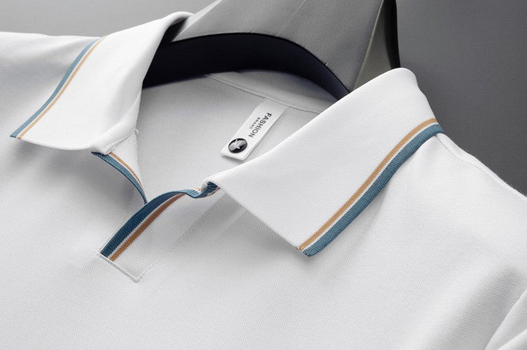 Maulbeerseide Kurzarm-Poloshirt